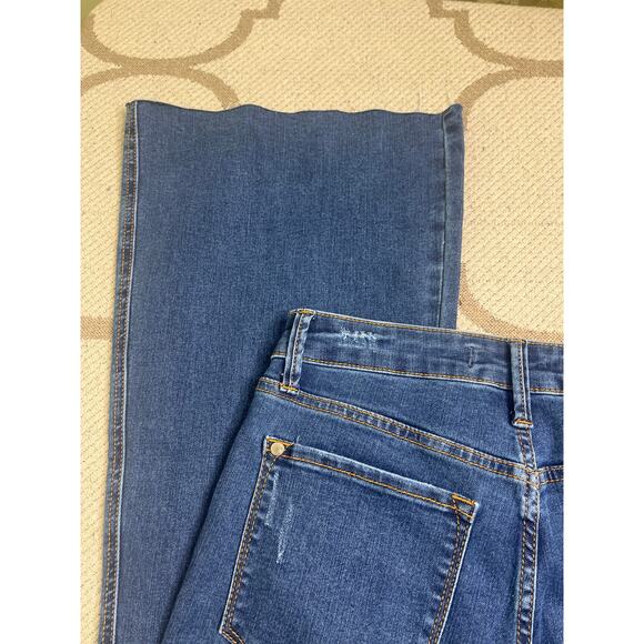 JUDY BLUE HIGH WAIST TUMMY CONTROL FLARE JEANS Raw hem, size 7/28, MSRP $89 - Picture 14 of 15